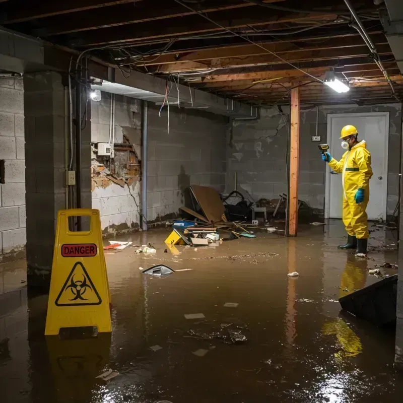 Flooded Basement Electrical Hazard in New Richland, MN Property